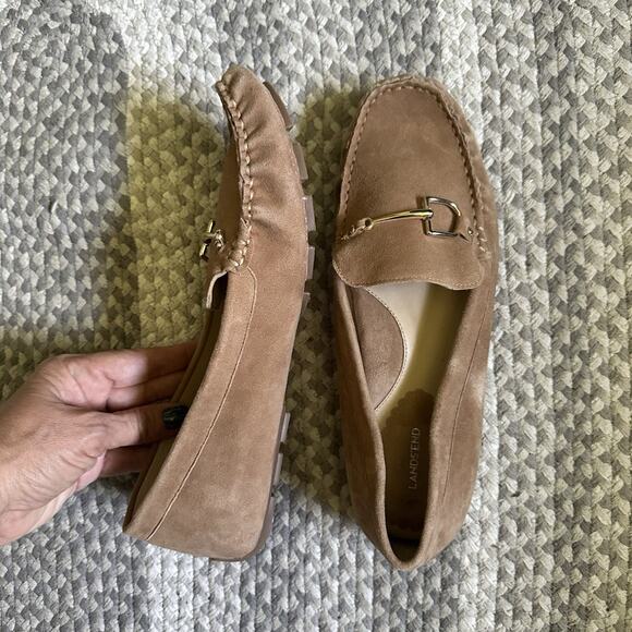Lands End Women's Comfort Tan Suede Leather Horsebit Loafers Size 10 10b $99 - Picture 7 of 11